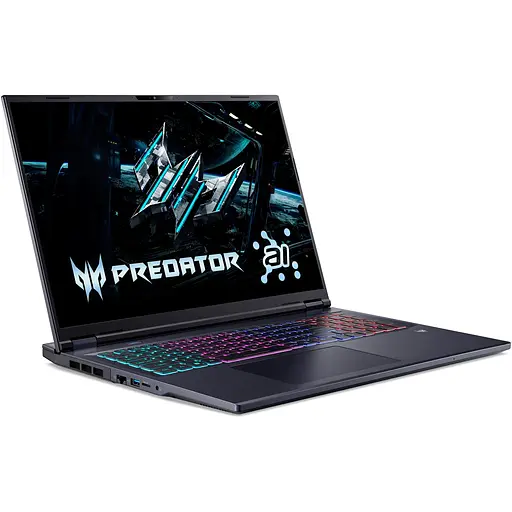 Ноутбук Ігровий Acer Predator Helios Neo 18 AI PHN18-72-79YB з процесором Intel Core Ultra 7 255HX pana la 5.2GHz, 18'' WQXGA, IPS, 240Hz, 32GB DDR5 RAM, 1TB SSD, NVID GDDR7, No OS, Abyssal чорний - фото 5