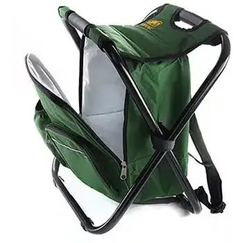 Стул Сила раскладной без спинки стальной каркас с термосумкой-рюкзаком Ø19 мм 28х35х43 см - фото 1