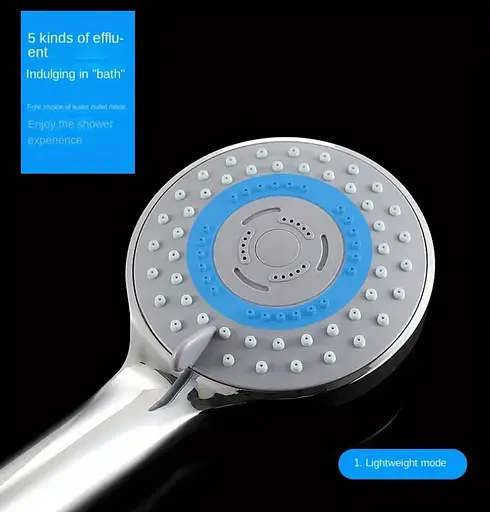 5-режимная насадка для душа, регулируемый напор, массажный эффект, экономия воды - фото 6