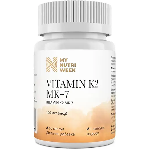 Вітамін К2-менахінон-7 My Nutri Week 100 мкг 60 капсул