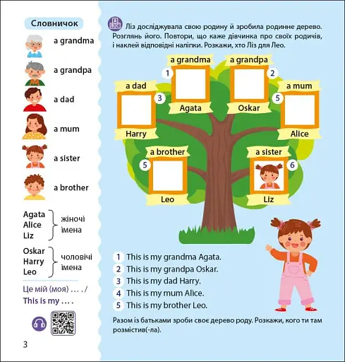 Англійська з наліпками. Лео та Ліз знайомлять із родиною - фото 2