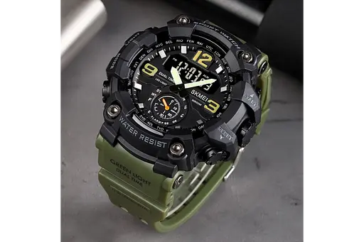 Наручний годинник чоловічий Skmei 1637 Army Green, 1637AG (18439) - фото 4