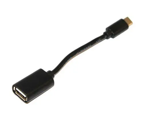 Кабель USB AF-Type-C, 10 см, черный, Atcom (14716) - фото 1