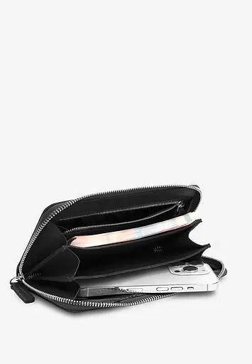 Кожаный портмоне на молнии Monik черное - фото 3