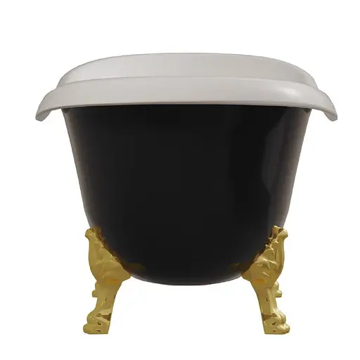 Ванна окремостояча матова Amdcon Symphony 167x78 чорна з литого каменю золоті ніжки SYMFONYA_167_g_BLACK_MAT Чорний матовий - фото 7