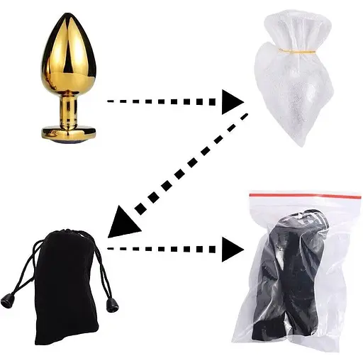 Анальна пробка з кристалом SKN-MG47 (розмір M), Золотий / Сиреневый - фото 4