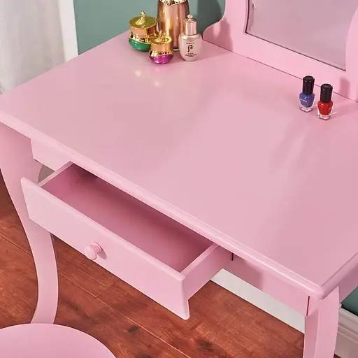 Детский туалетный столик Chomik Elsa с зеркалом + розовый стул - фото 10