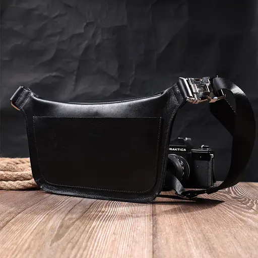 Кожаная бананка Grande Pelle унисекс 25х15х4.5 см sum0026992 - фото 10