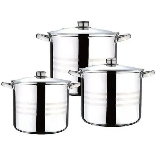 Універсальний набір каструль з кришками Bohmann BH-3434 з нержавіючої сталі з антипригарним покриттям - фото 1