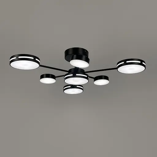 Черная светодиодная люстра Ø 70 см 55 Вт | Ст. 77033/4+3 BK | Line F - фото 2