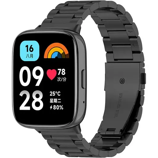 Ремінець DK для Xiaomi Redmi Watch 3 Active / 3 Lite Metal Fitlink Steel Band (black) - фото 3