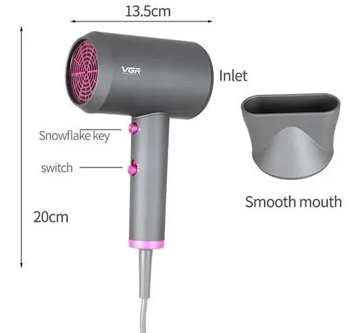 Фен VGR V-400 Черный - фото 3