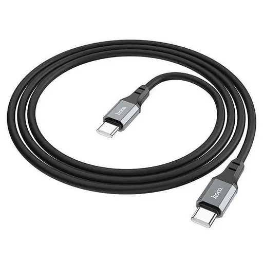 USB-кабель Hoco X86 Type-C/Type-C silicone cable 60W 1 м чорний - фото 3