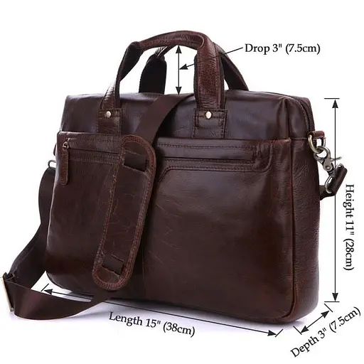 Чоловіча шкіряна сумка Vintage 38х28х8 см sum0012447 - фото 3