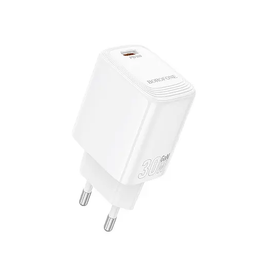 Мережевий зарядний пристрій Borofone BN28 Fuente single port PD30W charger (EU) білий - фото 1