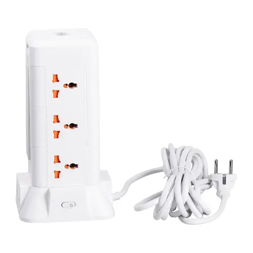 Сетевой фильтр-удлинитель Yiwu HP-5-7MF TOWER B23 4,8 м 9 розеток 3USB + 1PD и LED-лампа белый  - фото 4