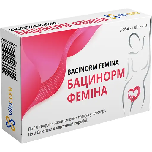 Бацинорм фемина VitaCore 30 капсул