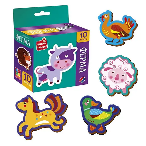 Дитячий набір магнітів "Ферма" VT3106-36, 10 магнітів - фото 2