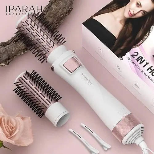 Фен-щетка IPARAH P-270 мультистайлер 2-в-1 для укладки и сушки волос, 2 скорости, 3 температурных режима, 2 насадки - фото 3