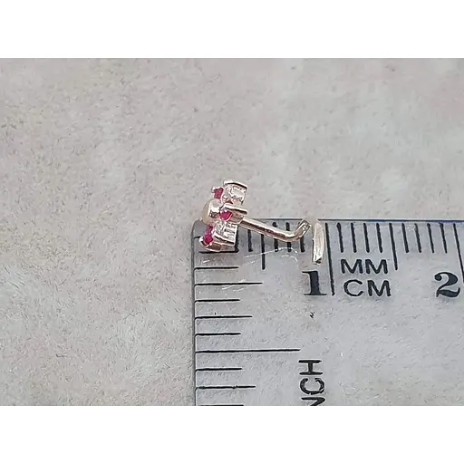 Золотая серьга-пирсинг в нос Dear с фианитами. 1040.5 - фото 5