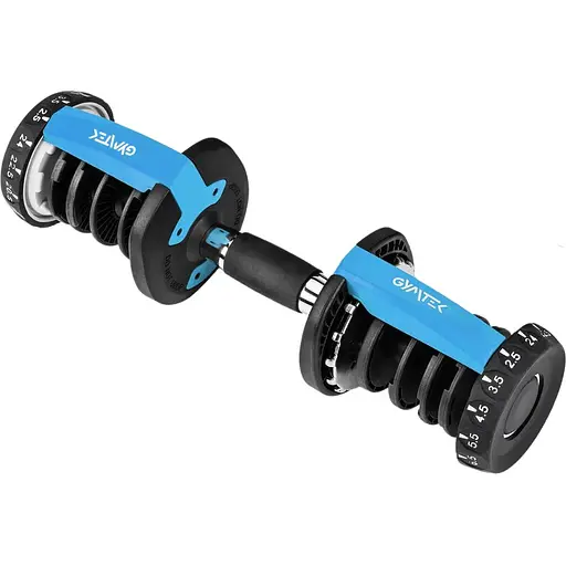 Гантель розбірна регульована Gymtek 2,5-24кг синій - фото 9