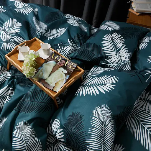 Комплект постельного белья Moon&Star Микросатин Premium Green Oasis Евро 200х220 наволочки 4х50х70 - фото 3