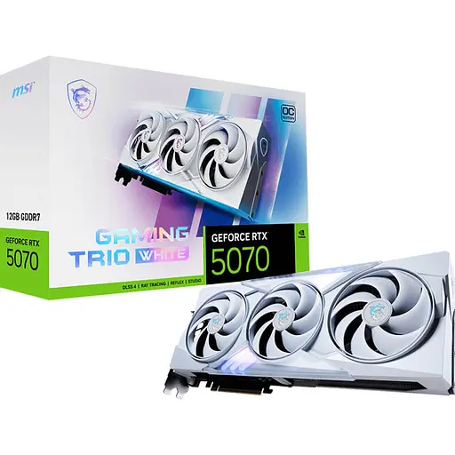 Відеокарта MSI GeForce RTX 5070 12G Gaming Trio OC White (G5070-12GTCW) EU [135649]