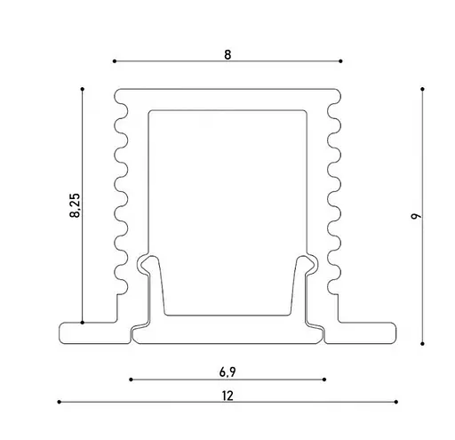 LED профіль з розсіювачем PC, 2м KLOODI KLP0809KR 2 - фото 2