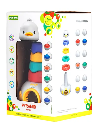 Набор игрушек Baby Team Пирамидка разноцветный (8681) - фото 4