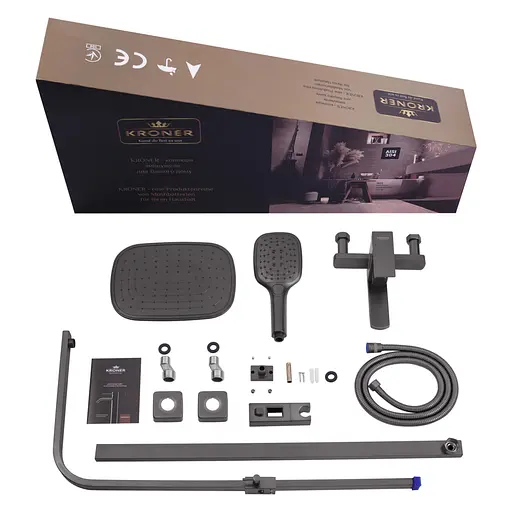 Душевая система Kroner KRP Edelstahl Kubus - PVD063 (CV035906) - фото 13