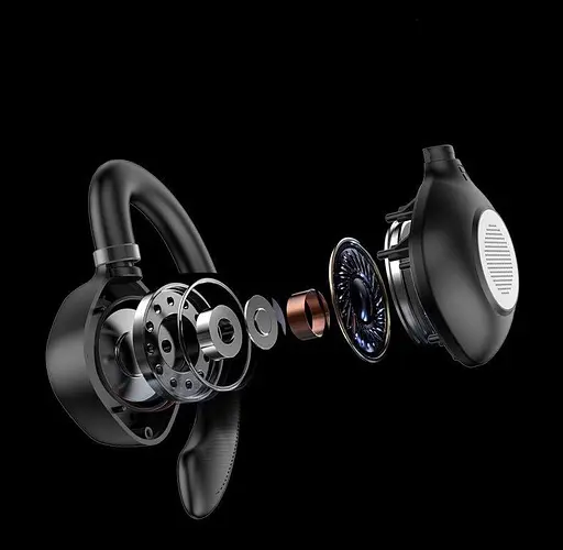 Бездротові кісткові Bluetooth навушники TWS Y1 зі спортивними дужками за вухо Чорні - фото 8