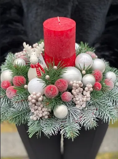 Венок новогодний рождественский Hvoya Premium с литой хвойкой зеленый 45 см - фото 2