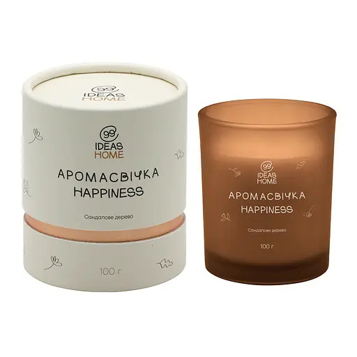Аромасвічка 99IDEAS HAPPINESS - Сандалове дерево, 100 г
