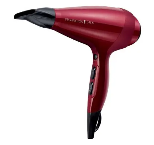 Фен Remington Silk, 2400 Вт, 3 режима, диффузор, ионизация, холодный обдув, красный