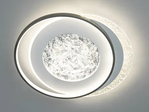 Світлодіодна Люстра стельова чорна вставка 90 Вт - фото 1