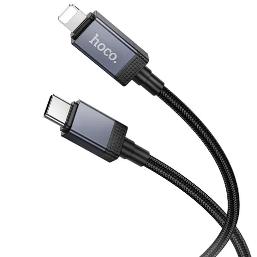 Дата кабель Hoco X118 Generous with display Type-C to Lightning 27W (1m) Black - фото 2