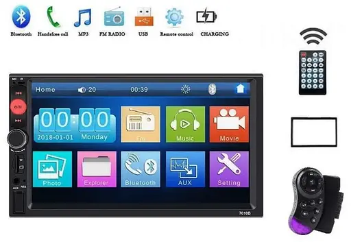 Автомагнитола 2Din 7018G 7010B Экран 7 дюймов сенсорный USB, SD, FM, Bluetooth - фото 8