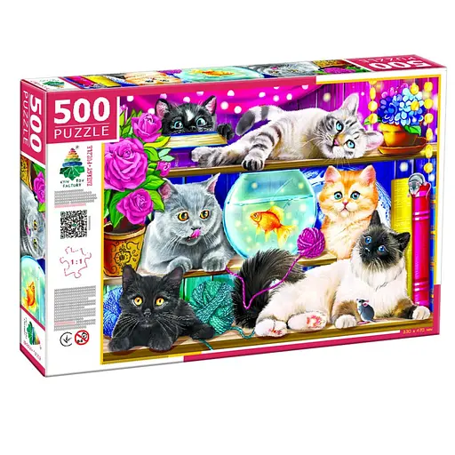 Детский пазл Котики на полке 84849, 500 элементов