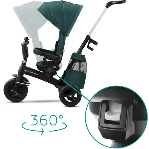 Трехколесный велосипед Kinderkraft Easytwist Midnight Green (KKRETWIGRE0000) - фото 4