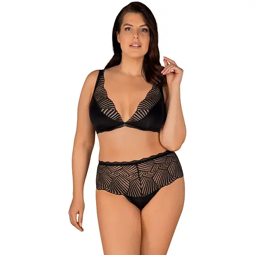 Комплект білизни Obsessive Klarita 2XL/3XL чорний