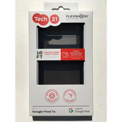 Оригинальный противоударный силиконовый чехол Tech21 Evo Check Black для Google Pixel 7a (T21-10142) - фото 2