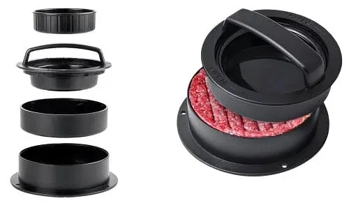 М'ясорубка Liberton LMG-28TB01S, Steel/Black, 2800W, продуктивність 2кг/хв, 3 диски з отворами 3/5/7мм, насадка соковитискач для томатів, для ковбасок, для кеббе, бургер-прес, реверс, шнек та лоток металеві, захист від перегріву - фото 5