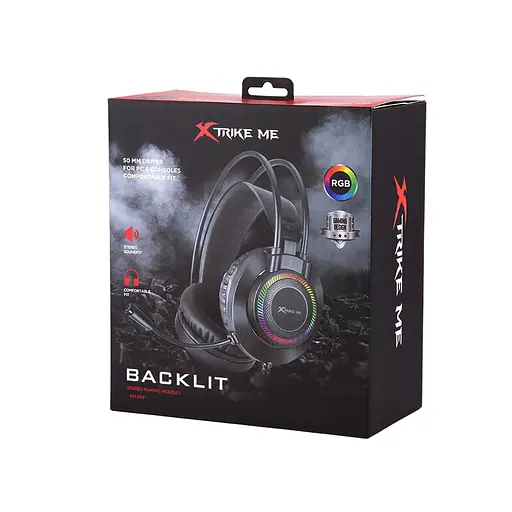 Дротова ігрова гарнітура Xtrike Me Gaming RGB Backlight GH-509, USB, 3.5mm, 2.1m, black - фото 7