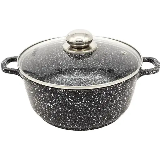 Кастрюля Styleberg с гранитным антипригарным покрытием 5.8л 26см ST-3024 Черная - фото 1