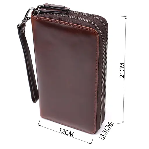 Чоловічий клатч із натуральної шкіри Vintage 12х21х3,5 см sum0027502 - фото 3