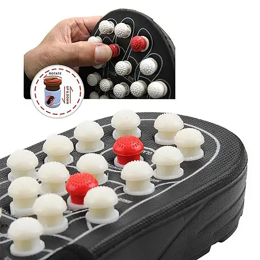 Акупунктурные массажные тапочки с шипами с эффектом рефлексотерапии для ежедневного массажа стоп, Yu Xin Черный 87807 - фото 11