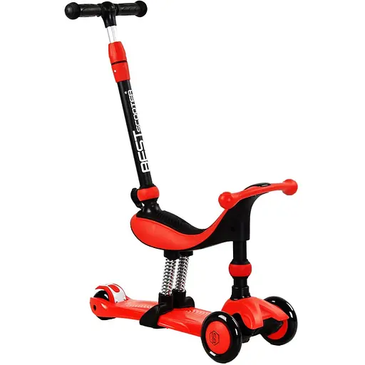 Самокат-велобіг 3 в 1 Best Scooter 32х14х61-75 см Червоний 000231686