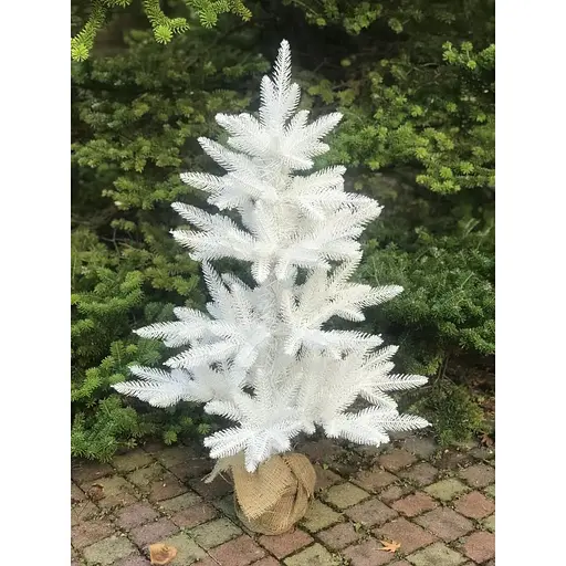 Ялинка Hvoya Classic лита 70 см в мішковині біла - фото 4