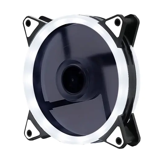 Кулер корпусной Voltronic sleeve fan 3pin + 4pin - 120мм, 12V, 1100 об/мин, White, двухсторонний
