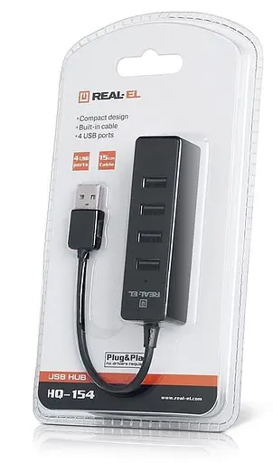 USB-хаб Real-EL HQ-154 Black UAH (EL123110007) - фото 4